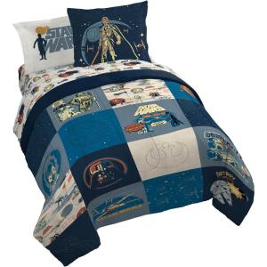 imageJay Franco Kids Comforter Set Includes Sheets and Pillow Covers  Soft and Cozy Bed Set for Stylish Room Decor Blue  Star Wars 01 7 Piece Queen Bedding