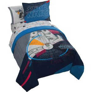 imageJay Franco Kids Comforter Set Includes Sheets and Pillow Covers  Soft and Cozy Bed Set for Stylish Room Decor Dark Blue  Star Wars 5 Piece Twin Bedding