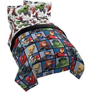 imageJay Franco Marvel Avengers Team 5 Piece Full Bed Set  Includes Comforter ampamp Sheet Set  Super Soft Fade Resistant Polyester  Official Marvel ProductBlue