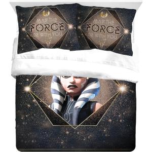 imageJay Franco Star Wars The Clone Wars Ahsoka Force Queen Comforter ampamp Sham Set  Kids Super Soft Bedding  Fade Resistant Microfiber Official Star Wars Product