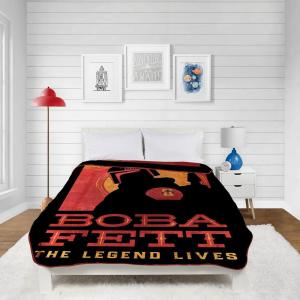 imageMarvel Avengers Blue Circle Fleece Plush Blanket 62 x 90TwinBlack  Boba Fett