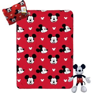 imageJay Franco Mickey Mouse Kids Travel Set  Blanket Pillow ampamp Plush Official Disney ProductRed  Mickey Mouse