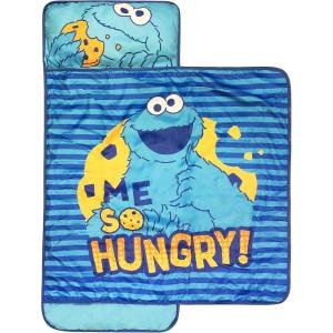 imageJay Franco Sesame Street Me So Hungry Nap Mat  Builtin Pillow and Blanket Featuring Cookie Monster  Super Soft Microfiber KidsToddlerChildrens Bedding Ages 35Blue  Sesame Street