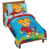 imageDaniel Tigers Neighborhood Tiger Trolley 4 Piece Toddler Bed Set  Includes Comforter ampamp Sheet Set Bedding  Super Soft Fade Resistant Microfiber Official Daniel Tigers Neighborhood Product