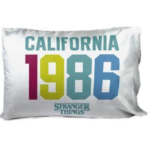 imageJay Franco Stranger Things California 1986 1 Single Reversible Pillowcase  DoubleSided Kids Super Soft BeddingWhite  Stranger Things