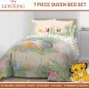 imageDisney Lion King Queen Size Comforter Set  7 Piece Simba and Nala Bedding Includes Sheet Set ampamp Pillow Covers  Super Soft Cozy Safari Bedding