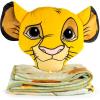 imageDisney Lion King Simba Nogginz Set  40 x 50 Inch Lightweight Travel Throw Blanket ampamp Plush Pillow with  Kids Super Soft 2 Piece Safari Animals Bedding Set