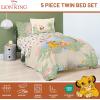 imageDisney Lion King Twin Comforter Set  5 Piece Simba and Nala Bedding Includes Sheet Set ampamp Pillow Covers  Super Soft Cozy Safari Bedding