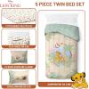 imageDisney Lion King Twin Comforter Set  5 Piece Simba and Nala Bedding Includes Sheet Set ampamp Pillow Covers  Super Soft Cozy Safari Bedding