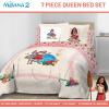 imageJay Franco Disney Moana Queen Comforter Set  7 Piece Bedding Includes Sheet Set ampamp Pillow Covers  Super Soft Floral Kids BeddingBeige  Moana