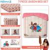 imageJay Franco Disney Moana Queen Comforter Set  7 Piece Bedding Includes Sheet Set ampamp Pillow Covers  Super Soft Floral Kids BeddingBeige  Moana