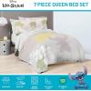 imageJay Franco Disney Moana Queen Comforter Set  7 Piece Bedding Includes Sheet Set ampamp Pillow Covers  Super Soft Floral Kids BeddingBeige  Stitch
