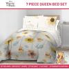 imageJay Franco Disney Moana Queen Comforter Set  7 Piece Bedding Includes Sheet Set ampamp Pillow Covers  Super Soft Floral Kids BeddingBeige  Winnie the Pooh