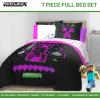 imageJay Franco Disney Moana Queen Comforter Set  7 Piece Bedding Includes Sheet Set ampamp Pillow Covers  Super Soft Floral Kids BeddingBlack  Minecraft