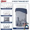 imageJay Franco Disney Moana Queen Comforter Set  7 Piece Bedding Includes Sheet Set ampamp Pillow Covers  Super Soft Floral Kids BeddingBlue  Avengers 01