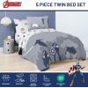 imageJay Franco Disney Moana Queen Comforter Set  7 Piece Bedding Includes Sheet Set ampamp Pillow Covers  Super Soft Floral Kids BeddingBlue  Avengers 01