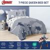imageJay Franco Disney Moana Queen Comforter Set  7 Piece Bedding Includes Sheet Set ampamp Pillow Covers  Super Soft Floral Kids BeddingBlue  Avengers 01
