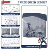 imageJay Franco Disney Moana Queen Comforter Set  7 Piece Bedding Includes Sheet Set ampamp Pillow Covers  Super Soft Floral Kids BeddingBlue  Avengers 01