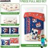 imageJay Franco Disney Moana Queen Comforter Set  7 Piece Bedding Includes Sheet Set ampamp Pillow Covers  Super Soft Floral Kids BeddingBlue  Minecraft 01