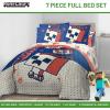 imageJay Franco Disney Moana Queen Comforter Set  7 Piece Bedding Includes Sheet Set ampamp Pillow Covers  Super Soft Floral Kids BeddingBlue  Minecraft 01