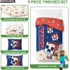 imageJay Franco Disney Moana Queen Comforter Set  7 Piece Bedding Includes Sheet Set ampamp Pillow Covers  Super Soft Floral Kids BeddingBlue  Minecraft 01