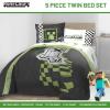 imageJay Franco Disney Moana Queen Comforter Set  7 Piece Bedding Includes Sheet Set ampamp Pillow Covers  Super Soft Floral Kids BeddingGray  Minecraft 01