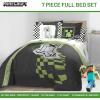 imageJay Franco Disney Moana Queen Comforter Set  7 Piece Bedding Includes Sheet Set ampamp Pillow Covers  Super Soft Floral Kids BeddingGray  Minecraft 01