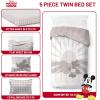 imageJay Franco Disney Moana Queen Comforter Set  7 Piece Bedding Includes Sheet Set ampamp Pillow Covers  Super Soft Floral Kids BeddingGrey  Mickey Mouse