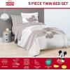 imageJay Franco Disney Moana Queen Comforter Set  7 Piece Bedding Includes Sheet Set ampamp Pillow Covers  Super Soft Floral Kids BeddingGrey  Mickey Mouse