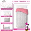 imageJay Franco Disney Moana Queen Comforter Set  7 Piece Bedding Includes Sheet Set ampamp Pillow Covers  Super Soft Floral Kids BeddingGrey  Minnie Mouse