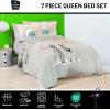 imageJay Franco Disney Moana Queen Comforter Set  7 Piece Bedding Includes Sheet Set ampamp Pillow Covers  Super Soft Floral Kids BeddingMulti  Nightmare Before Christmas