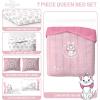 imageJay Franco Disney Moana Queen Comforter Set  7 Piece Bedding Includes Sheet Set ampamp Pillow Covers  Super Soft Floral Kids BeddingPink  Aristocats