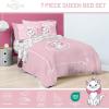 imageJay Franco Disney Moana Queen Comforter Set  7 Piece Bedding Includes Sheet Set ampamp Pillow Covers  Super Soft Floral Kids BeddingPink  Aristocats