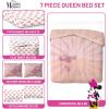 imageJay Franco Disney Moana Queen Comforter Set  7 Piece Bedding Includes Sheet Set ampamp Pillow Covers  Super Soft Floral Kids BeddingPink  Minnie Mouse 01
