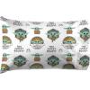 imageJay Franco Star Wars The Mandalorian The Child Queen Sheet Set  4 Piece Set Super Soft and Cozy Kids Bedding Features Baby Yoda Grogu  Fade Resistant Microfiber Sheets Official Star Wars ProductWhite  Mandalorian