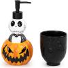 imageJay Franco Disney Nightmare Before Christmas Bathroom Soap Dispenser Set  2 Piece Black and White Collection Includes Resin Lotion Pump and Tumbler Cup  Bathroom Dcor