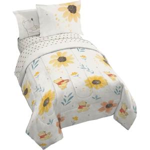 imageJay Franco Disney Moana Queen Comforter Set  7 Piece Bedding Includes Sheet Set ampamp Pillow Covers  Super Soft Floral Kids BeddingBeige  Winnie the Pooh