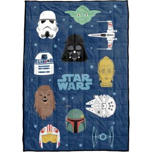 imageJay Franco Star Wars Heroes ampamp Villains Weighted Blanket 5 lbs  Measures 36 x 48 inches Kids Bedding Features Darth Vader ampamp Chewbacca  Fade Resistant Super Soft Velboa Official Star Wars Product