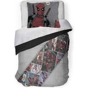 imageJay Franco Marvel Deadpool Bite Me Full Comforter ampamp Sham Set  Super Soft Kids Bedding  Fade Resistant Microfiber Official Marvel Product