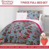 imageJay Franco Kids Comforter Set Includes Sheets and Pillow Covers  Soft and Cozy Bed Set for Stylish Room Decor Blue  Strawberry Shortcake 7 Piece Full Size Bedding