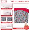 imageJay Franco Kids Comforter Set Includes Sheets and Pillow Covers  Soft and Cozy Bed Set for Stylish Room Decor Blue  Strawberry Shortcake 7 Piece Queen Size Bedding