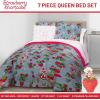 imageJay Franco Kids Comforter Set Includes Sheets and Pillow Covers  Soft and Cozy Bed Set for Stylish Room Decor Blue  Strawberry Shortcake 7 Piece Queen Size Bedding