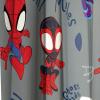 imageJay Franco Window Curtains for Kids Bedroom 4Piece Drape Set with 2 Tiebacks Blue  Spidey ampamp His Amazing Friends 42quot W x 63quot L Pack of 2Grey  Spidey  His Amazing Friends