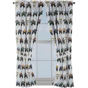 imageJay Franco Black Out Window Curtains for Kids Bedroom 4Piece Drape Set with 2 Tiebacks Grey  Spidey ampamp His Amazing Friends 42quot W x 84quot L Pack of 2Grey  Monster Jam