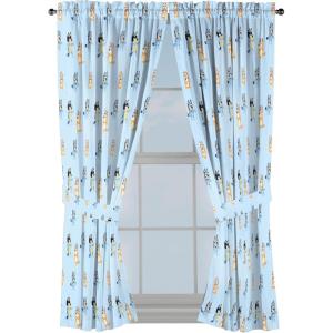 imageJay Franco Window Curtains for Kids Bedroom 4Piece Drape Set with 2 Tiebacks Blue  Spidey ampamp His Amazing Friends 42quot W x 63quot L Pack of 2Blue  Bluey  Bingo