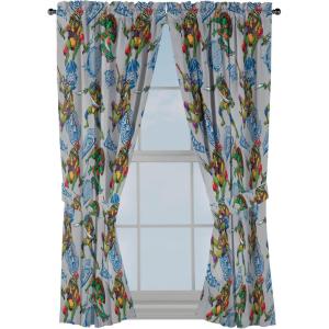 imageJay Franco Window Curtains for Kids Bedroom 4Piece Drape Set with 2 Tiebacks Blue  Spidey ampamp His Amazing Friends 42quot W x 63quot L Pack of 2Grey  Teenage Mutant Ninja Turtles