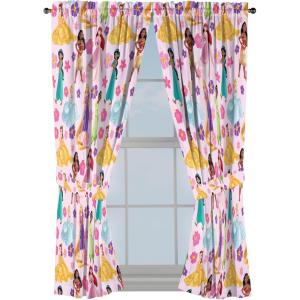 imageJay Franco Window Curtains for Kids Bedroom 4Piece Drape Set with 2 Tiebacks Blue  Spidey ampamp His Amazing Friends 42quot W x 63quot L Pack of 2Pink  Disney Princess