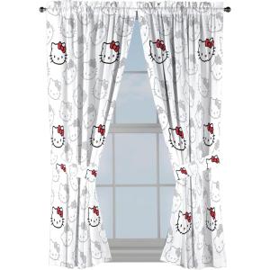 imageJay Franco Window Curtains for Kids Bedroom 4Piece Drape Set with 2 Tiebacks Blue  Spidey ampamp His Amazing Friends 42quot W x 63quot L Pack of 2White  Hello Kitty