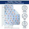 imageJay Franco Toddler Nap Mat with Builtin Pillow and Blanket  Soft 46 x 20inch Microfiber Kids Sleeping Bag for School or Sleepover Blue  Bluey ampamp Bingo