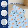 imageJay Franco Toddler Nap Mat with Builtin Pillow and Blanket  Soft 46 x 20inch Microfiber Kids Sleeping Bag for School or Sleepover Blue  Bluey ampamp Bingo